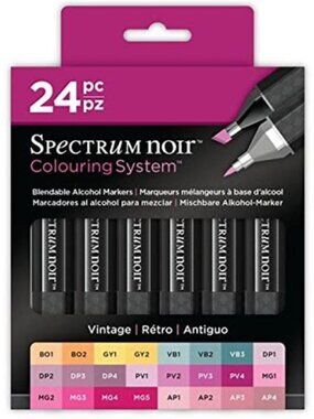 Spectrum Noir Double Ended Alcohol Ink Markers 24 Piece Set ~ Vintage